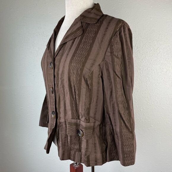 Nine & Company Brown Button Down Jacket Size 12 EUC - Picture 3 of 7